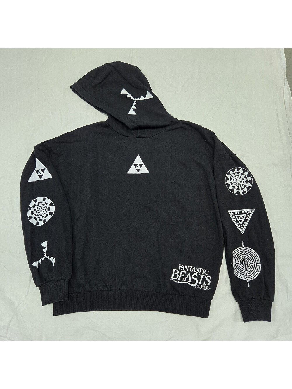 Sz LARGE Elevenparis Fantastic Beasts Hoodie Black 2 Sided Transfiguration Today
